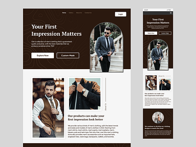 Men Fashion Website design ui website