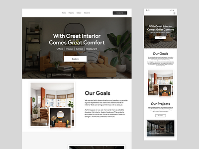 Interior Website design ui website