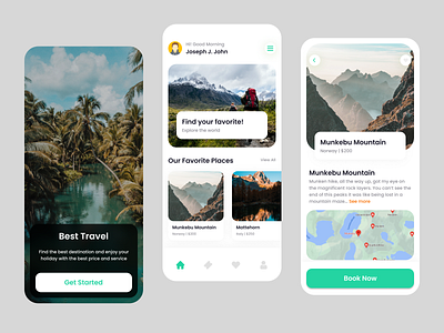 Travel App app design ui