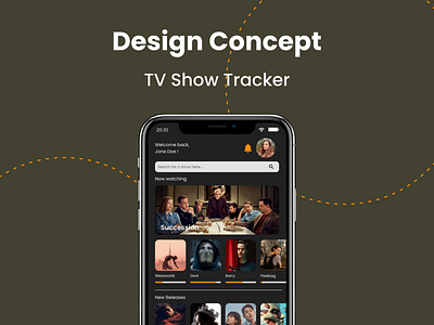 Design Concept for TV Show Tracker design minimal mobile tracker app ui ux