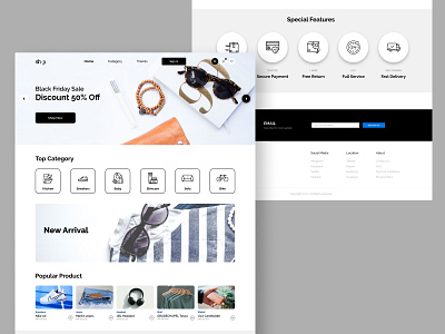 Online Shop Landing Page design ui uidesign ux web webdesign