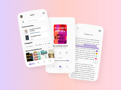 Audiobook Mobile UI app audio audiobook book bookstore design figma mobile ui ui uidesign