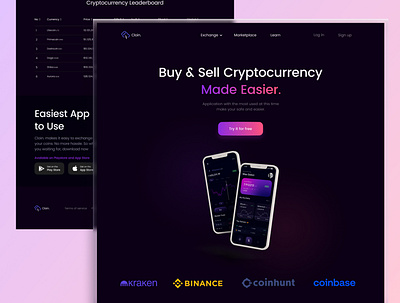 Cloin - Cryptocurrency Landing Page design graphic design ui uidesign web webdesign