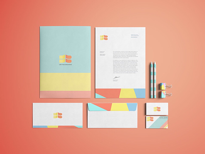 Branding and logo branding business card color flat logo minimal pastel