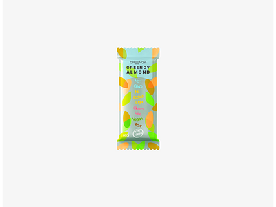 Packagin design almond bar design flat green minimal modern package packaging vegan