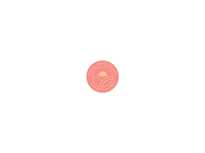 Logo design chocolate circle field flat food logo minimal minimalistic retro sun