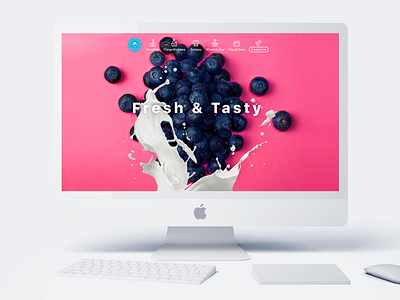 Webpage design flat fresh fruit icon juice milk minimal modern splash ui ux web