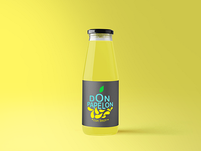Logo design bottle branding drop edgy electronic flat juice lemon minimal organic