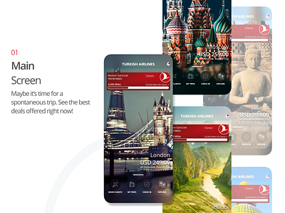 Turkish Airlines Mobile App Remodeled airline appdesign branding dailyui figma ios iphone iphone11promax logo rebranding redesign remodel travel turkish airlines uiux