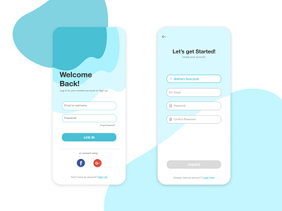 Sign in Screen Sketch blue clean creative dailyui figma fun ideas ios iphone signin signup simple sketch turquoise uiux uiuxdesign