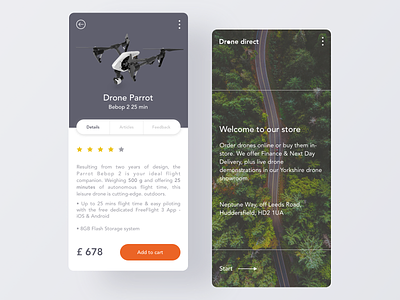Drone direct - app design airplanes android app app design delivery drone drones ecommerce ecommerce app eshop eshopping ios layout location mobile mockup shopping supplier technology