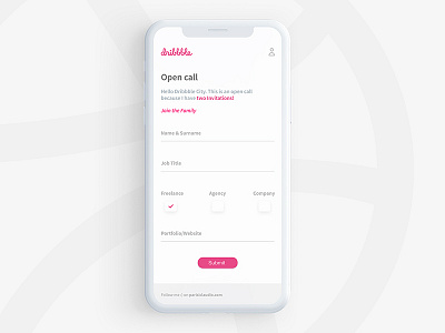 Dribbble Invite Giveaway dribbble form giveaway invitation invite invites mockup registration ui mobile uidesign ux white