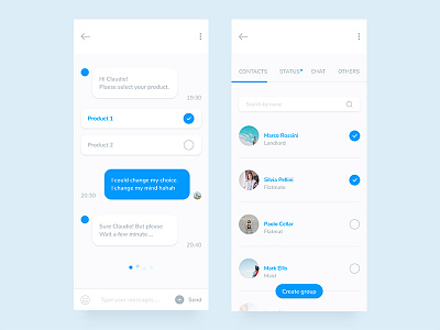 Mobile Chat App Design - free download by Claudio Parisi on Dribbble