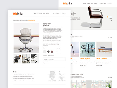 Bizbilla - website b2b clean design furnitures layout navigation page responsive startup ui webdesign website