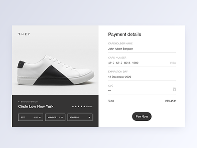 Checkout - Daily UI #02 checkout checkout form credit card ecommerce layout payment form payment method shoe uidesign web webdesign white