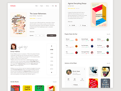 Landing Page - Daily UI #03 book books bookshop clean dashboard ecommerce grid layout interface muzli product responsive shop store web design white
