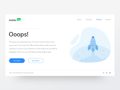 404 error page - Daily UI #08 404 error page 404 page clean daily 100 challenge dailyui error 404 error message error page errors illustration interface layout mailbox mailchimp mailing message responsive sketch ui
