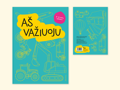 "I'm driving" Coloring Book Design book cover children design illustration illustrator layout design lineart publishing typography vector