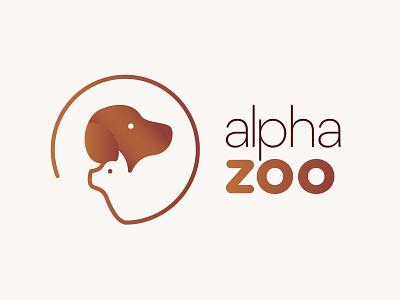 "Alpha Zoo" Pet Shop Logo alpha branding brown cat dog gradient icon illustration illustrator logo pet shop vector zoo