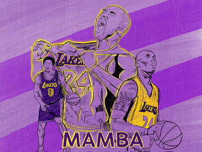 In the memory of Kobe Bryant ( Black MAMBA ) basketball design digitalart illustration kobe kobebryant lakers nba typography