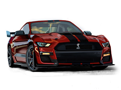 Ford Mustang Shelby GT500 automobile car design digitalart fun illustration mustang procreate shelby