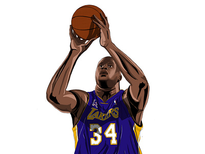 Shaquille O'Neal - Los Angeles Lakers basketball design digitalart fun illustration nba procreate