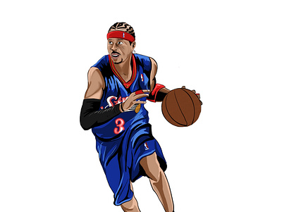 Allen Iversion - Philadelphia 76ers basketball design digitalart fun illustration nba procreate