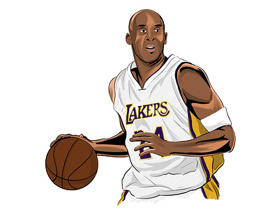 Kobe Bryant - Los Angeles Lakers basketball design digitalart fun illustration nba procreate