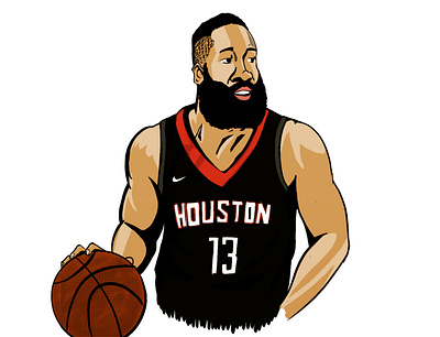 James Harden - Houston Rockets basketball design digitalart fun illustration nba procreate
