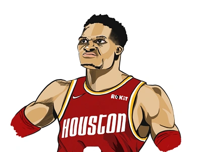 Russell Westbrook - Houston Rockets basketball design digitalart fun illustration nba procreate