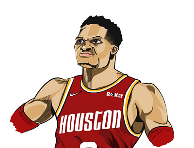 Russell Westbrook - Houston Rockets basketball design digitalart fun illustration nba procreate