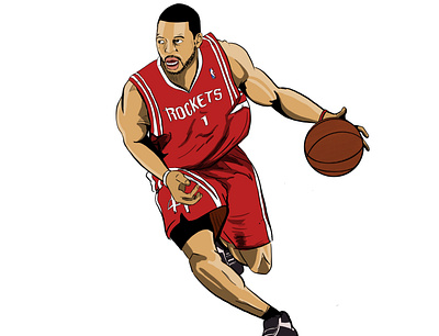 Tracy McGrady - Houston Rockets basketball design digitalart fun illustration nba procreate rockets