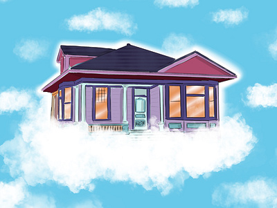 Cloud Home basketball branding cloudhome clouds design digitalart feels fun home house illustration procreate