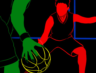Opposite competition Basketball 1 on 1 1on1 basketball branding design digitalart fun illustration nba opposite procreate