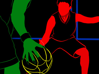 Opposite competition Basketball 1 on 1 1on1 basketball branding design digitalart fun illustration nba opposite procreate