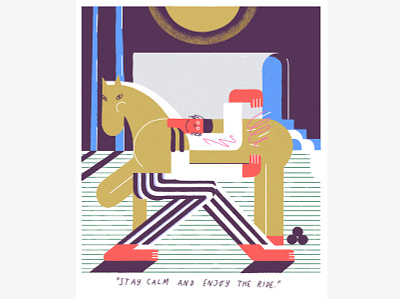 stay calm and enjoy the ride! 2d adobe design digital illustrator goldenhorse horse illustrate illustration illustrations illustrator illustrator cc vector