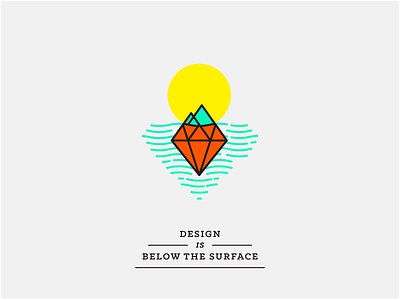 Design is below the surface color diamond flat geometric mountain playoff shapes shopify sun vibrant water waves