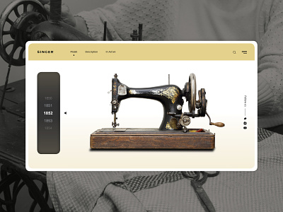 what's your favorite year? art clean intuitive old fashioned onepage sewing machines vintage visual webdesign years
