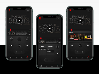 Netflix TV App Concept: Remote Control Integration app concept design ios minimal red remote control tv ui ux