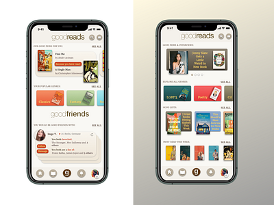 Goodreads Revisited - Discover app book books clean concept design discover friends goodreads ios meeting minimal reading app redesign tinder ui ux