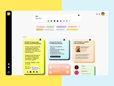 Google Keep app clean color concept dashboard design evernote flat google google keep interface keep layout minimal notes product design redesign search task ux