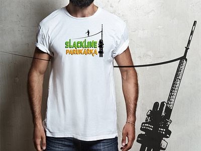 Slackline Parukářka Logo community illustration logo logo design logodesign prague slackline t shirt zizkov tower