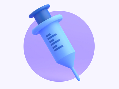 3D RENDER ILLUSTRATION MEDICAL INJECTTION VACCINATION UI UX ICON