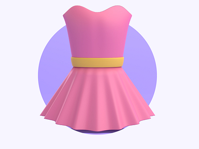 3D ILLUSTRATION ICON DRESS