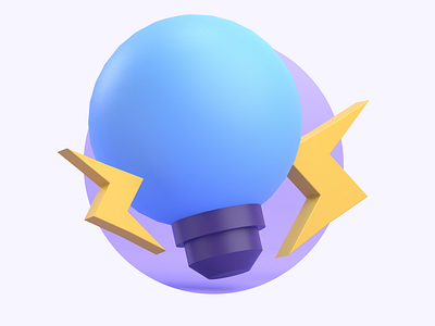 3D ILLUSTRATION ICON BULB