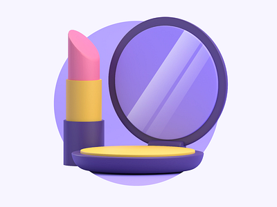 3D ILLUSTRATION ICON COSMETIC & MAKE UP