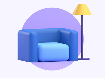 3D ILLUSTRATION ICON FURNITURE