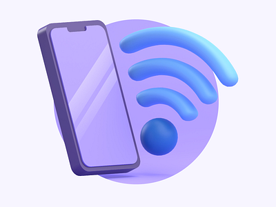 3D ILLUSTRATION ICON WIFI SIGNAL