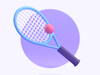 TENNIS BALL AND RACKET 3D ICON 3d icon 3d ilustration app design icon illustration sport ui ux web