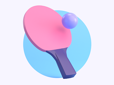 TABLE TENNIS PING PONG RACKET ANG BALL 3D ICON 3d icon 3d ilustration app design icon illustration sport ui ux website